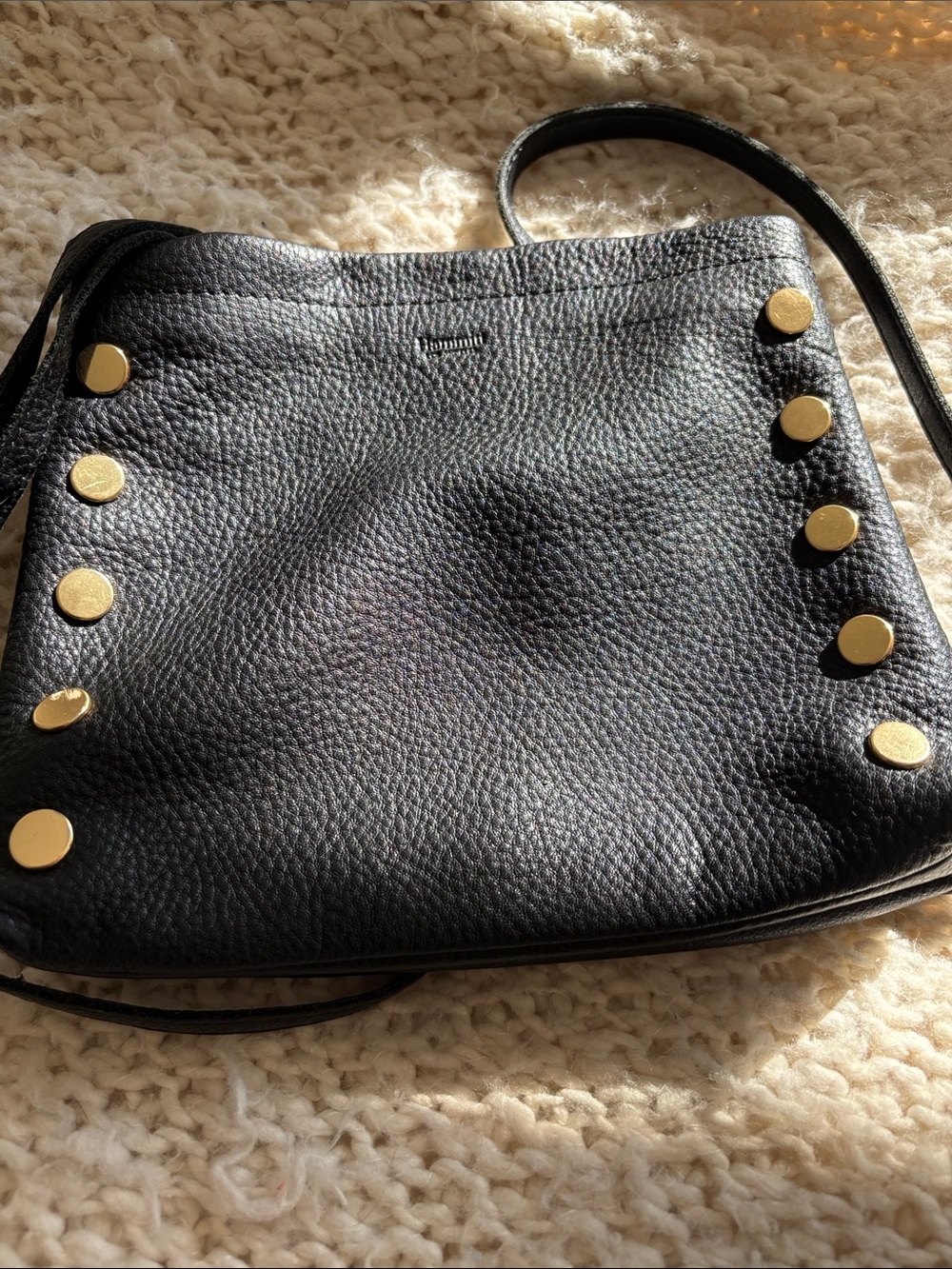 Hammitt Duke black Leather Shoulder Bag with Gold Stud Accents.. like new - Picture 11 of 11